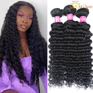 28 30 polegadas brasileiras de ondas profundas cabelos virgens não processados ​​Extensões de cabelo humano brasileiro Misca Brasilina Cabelo Virgem Virgem Deep Wave muito macio