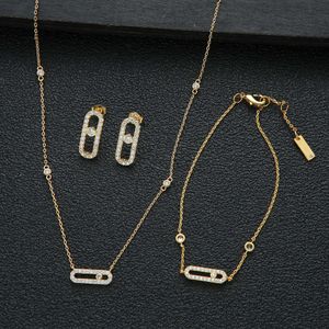 Trendigt Dainty Halsband Örhängen Armband Sättbara Smycken För Kvinnor Dubai Smycken Present Pendientes Mujer MODA HXS003 H1022