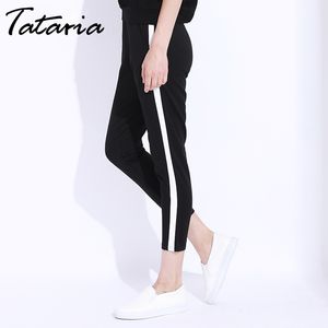 Harem Pants Women Spring Loose Causal With White Stripe Trousers Slim High Waisted Ankel Length Woman Female 210514