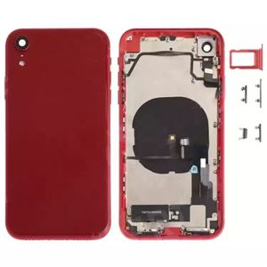 OEM -bostäder för iPhone XR med flexkabeldelar vibrator mittram chassi batteris bakre täckning full bostadsdelar montering