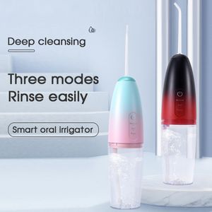 Irritadores orais IPX7 4 bicos Água fio para dentes Frequency conversão de conversão de pulso limpeza de tempo inteligente irrigador oral portátil sem fio