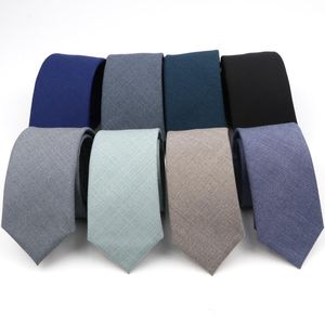 Bow Ties 15color Men's Polyester Bamboo Fiber Tie Classic Solid Color Cool Tone Business Skinny Thin Necktie Wedding Slim Men