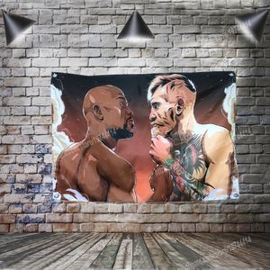 Boxing Tattoo Art Poster Bandeira Bandeira de Casa Decoração Hectar Bandeiras 4 Gromments em Cantos 3 * 5FT 96 * 144cm Decoração de parede inspiradora