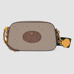 Toppkvalitet Kvinnors axelväska Handväska Plånbok Äkta Läder Kanvas Kors Kroppskamera Mäns Tiger Head Messenger Bag Fashion Storage Väskor Purve 24cm