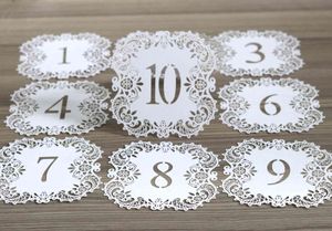 Creative Hollow Laser Cut Seating Cards Numbers Sign Table Cards Forniture per feste per eventi di nozze romantiche