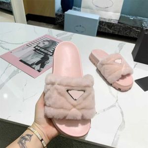 Designer Slippers Fur Women Shoes Brand Fashion Wool Slides Indoor Winter Warm Home Lazy Person High Quality Convenient Master Design with box size 35-40