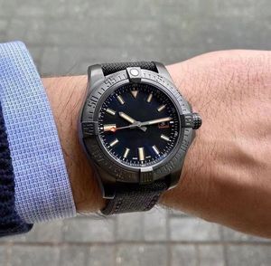 Top-Qualität Herren automatische mechanische Uhr Edelstahl Shell Ring Mund Designer übernehmen Vakuumbeschichtung 44 mm Durchmesser Militär-Luxus-Armband Sanda-Uhren