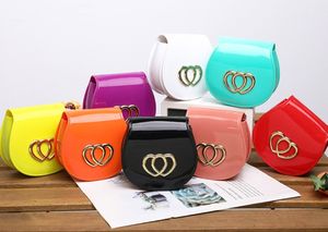 Borsa trasparente da donna di nuova moda per ragazze, piccola borsa rotonda a tracolla in gelatina color caramello