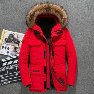-30 Degree Winter Jacket Men Down Parkas White Duck Coat Fur Hooded Thick Warm Windbproof Snow Overcoat S-xxxl H0913