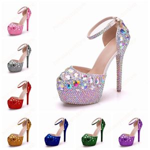 Hochzeit Schuhe Braut Sandalen Frauen Mädchen Glitter Gefälschte Kristall Abend Party Kleid Schuhe High Heels