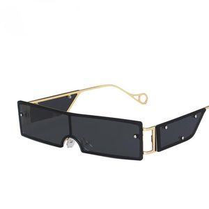 Wholesale small rivets for metal for sale - Group buy Small Square One piece Sunglasses With Rivet Personality Metal Retro For Men And Women