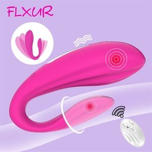 FLXUR 10 Modes Vibrator for Couples G-Spot Stimulate U Type Wireless Silicone Dildo Panties Female Masturbate Sex Toy for Adult Y201118