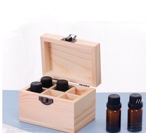 NEW6 Grid Wood Essential Oil Bottles Storage Box Essential-Oil Aromatherapy Bottle Organizer LLF11670