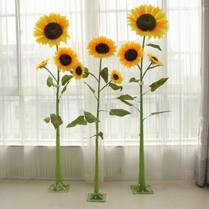 180 cm Tall Artificial Sunflower Tree Bröllopsguide Kolumn Vägledning Simulatioin Daisy För Hem Vardagsrum Golv Dekoration