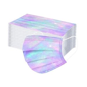 Vuxen disponibel Starry Sky Printing Mask Non-Woven Melt Blown Tyg Tre-Layer Anti-Damm och Vindtäta Masker