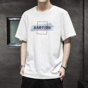 Men's T-Shirts Cotton short-sleeved Hong Kong style loose t-shirt men tide summer half-sleeved bottoming shirt multi-color matching