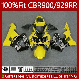 Injection Mold Body For HONDA 900CC 929CC CBR900 CBR929 RR 00-01 Bodywork 68No.70 CBR929RR CBR Yellow black 929RR 900RR 900 929 RR CC 00 01 CBR900RR 2000 2001 Fairings