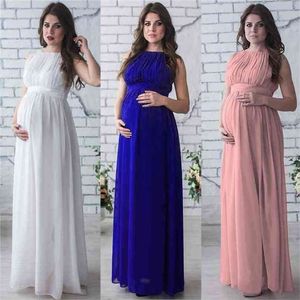 Szyfonowa sukienka ciążowa Sukienki ciążowe dla strzelania PO Pography Prop Sexy Maxi Suknia w ciąży Kobiety Odzież 210922