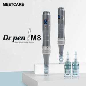 Dr.Pen Ultima M8 dispositivo de microneedle elétrico com 2 pcs cartuchos sem fio Derma caneta kit de cuidados com a pele Micro agulha Use máquina de beleza