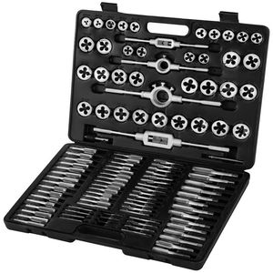 Hand Tools VEVOR 110 PCS Tap And Die Combination Set Tungsten Steel Case Kit METRIC