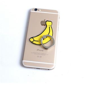 Fruta bonito Banana Lemon 360 Graus Anel de Dedo Anel de Celular Mounts Suportes Suportes Watermelon Suporte para iPhone Samsung Huawei e outros telefones celulares com pacote