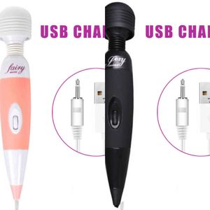 NXY Vibratorer MED LÅDA Multispeed Kraftfull Kvinnlig Personal Wand Massager Fairy Mini AV Vibrator Klitstimulering Sexleksaker För Kvinnor US Plug 1119