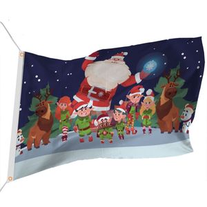 Personalizado 3 * 5ft DIY Feliz Natal Indoor e Ao Ar Livre Bandeira Bandeira Feriado Decoração Festa Loja Bandeira Grande