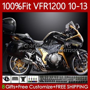 Ciało wtrysku dla Honda VFr1200f Black Golden Crosstourer VFR 1200 RR CC F 10-13 76NO.22 VFR1200X VFR-1200 VFrp1200 10 11 12 13 VFR1200RRRRRR 2011 2012 2013 2013 OEM Fairing