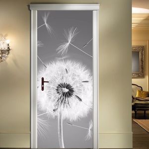 Porta adesivos PVC Poster auto adesivo Dandelion Home Decor 3d Canvas Papel de parede para celular para a sala de estar Arte Fotos 210317