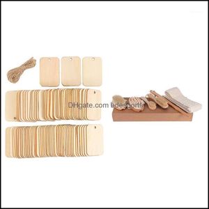 Prezentacja prezentów impreza imprezowa Świąteczna domowa ogród 200pcs Nature Wood Slice Tagi puste z linami 1 zestaw złuszczanie promocji krwawej cyrku