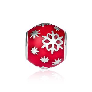 CKK 925 Sterling Silver Jul Snowflake Metal Pärlor Charms Fit Original Armband Halsband Mode Smycken Gör Kralen