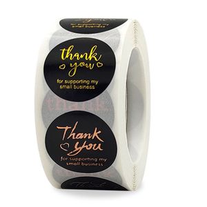 500pcs Roll 1inch Thank You Adhesive Stickers Different Style Label DIY Gift Bag Cake Baking Package Envelop Decor