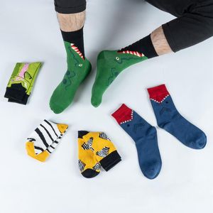 Men's Socks Pair Men Cotton Funny Crew Cartoon Animal Women Unisex Fashion Street Striped Oil Printing Checks Novelty GiftMen's