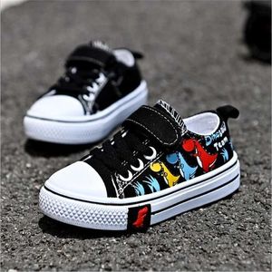 Children Canvas Shoes Boys Dinosaur Sneakers Breathable Casual Girls Kids Tennis for Fashion shallow mouth 211102
