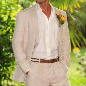 Mäns kostymer Blazers Summer Beach Wedding Suit Piece Jacka med byxor Custom Groom Tuxedo Fashion