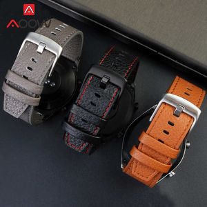 22mm Genuine Cow Leather Strap Men Sport Replacement Bracelet Watch Band for Porsche Design Huawei Watch Gt 2 /gt 2 46mm/ Pro H0915