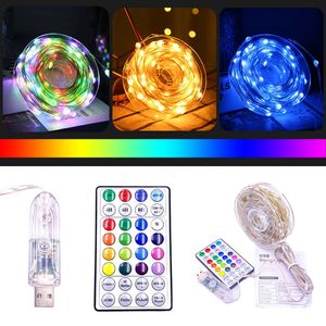 RGB -LED -Streifen 12V LEDs Lichter Strings für Zimmer Schlafzimmer TV Weihnachten Hochzeitsdekoration USB Fairy Light String Bluetooth Fernbedienung D2.0