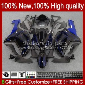 Motorcycle Fairings For KAWASAKI NINJA ZX600C ZX-600 ZX 6R 600CC 6 R ZX636 07-08 Bodywork 10No.37 blue flames ZX-636 600 CC ZX6R 07 08 ZX600 ZX 636 ZX-6R 2007 2008 Bodys Kit