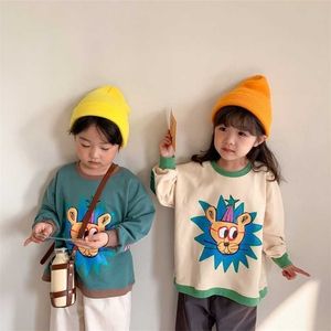 Milancel Spring детская одежда корейская девушка и мальчик с длинным рукавом мультфильм толстовки 21110