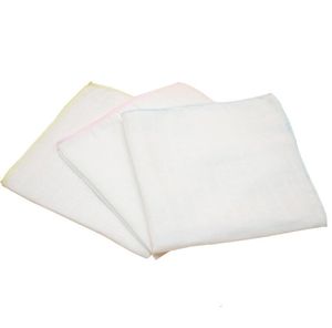 DHL500pcs Baby Cotton Double Layer Gauze Blank handkerchief Mix Color Size23*23CM