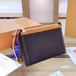 Triângulo cosmético saco de lavagem bolsa de lona letra velha flor de alta qualidade cartão mensageiro bolsa bolsa bolsa com caixa