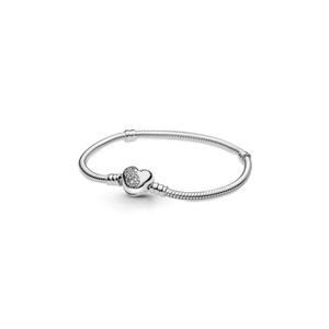 Novo 2021 100% 925 Sterling Silver Coração Clasp Bracelet Fit DIY Original FShion Jóias Presente 111