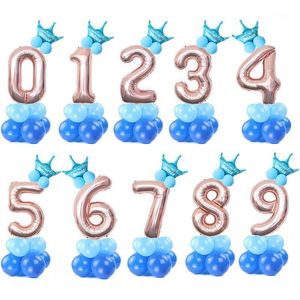 13Pcs/set Birthday Balloons 32inch Number Foil Kids 1st Party Decorations Baby Shower Girls DIY Supplies