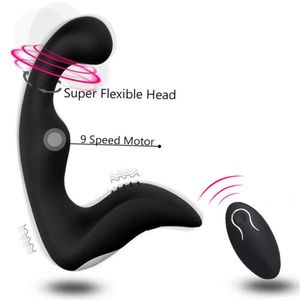 Fernbedienung 9 Geschwindigkeit Prostata-massagegerät USB Lade Strapon Für Männer Anal Vibrator Sex Spielzeug Für Männer Frauen erwachsene Stecker Produkte x0602