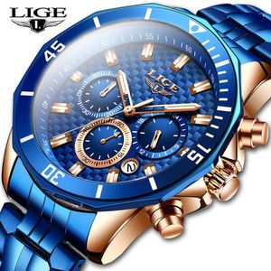 LIGE Waches Mens Watch Top Brand Luxury Fashion Sports Watch For Men Army Military Waterproof Clock Man Wrist Watches 210527