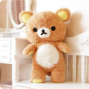 55cm japanese kawaii cute San-x Rilakkuma Relax Bear pillow ,Kids rilakkuma bear birthday gift,christmas Toy 210716