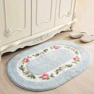 Yumuşak Su Emme Kat Mat Kaymaz Banyo Kapı Mat Oval Şekil Banyo Mat 40 * 60/50 * 80/5 * 120 cm Ev Dekor Zemin Halı Halı 210724