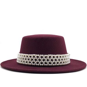 Enkla män kvinnor bred brim varm ullfilt jazz fedora hattar retro stil solid färg panama hatt trilby party formell hatt 56-58cm a4