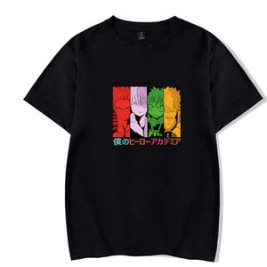 My Hero Academia Anime T-shirt Moda Okrągły Neck Casual Fashion Unisex Cloths Y0809