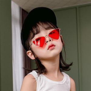 Rosa Bebê Olho venda por atacado-Óculos de sol Kids Metal para Menina Vintage Triângulo Luxo Triângulo Bebê Gato Olho Crianças Sun Toddler Rosa Vermelho Gafas